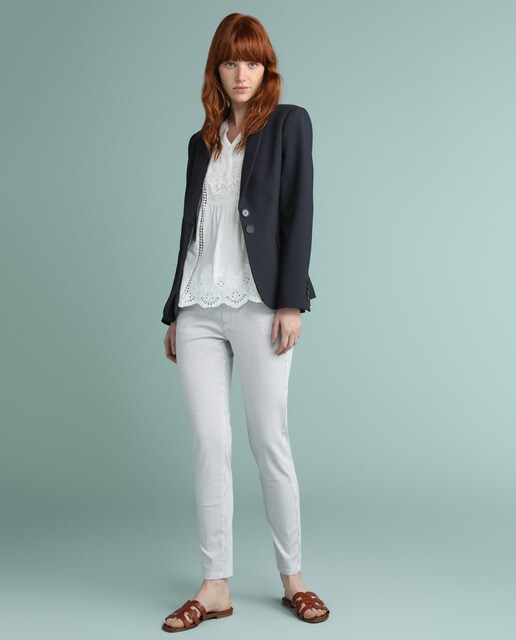 striped trousers skinny