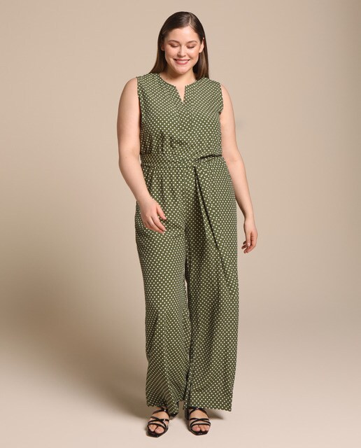 plus size polka dot jumpsuit