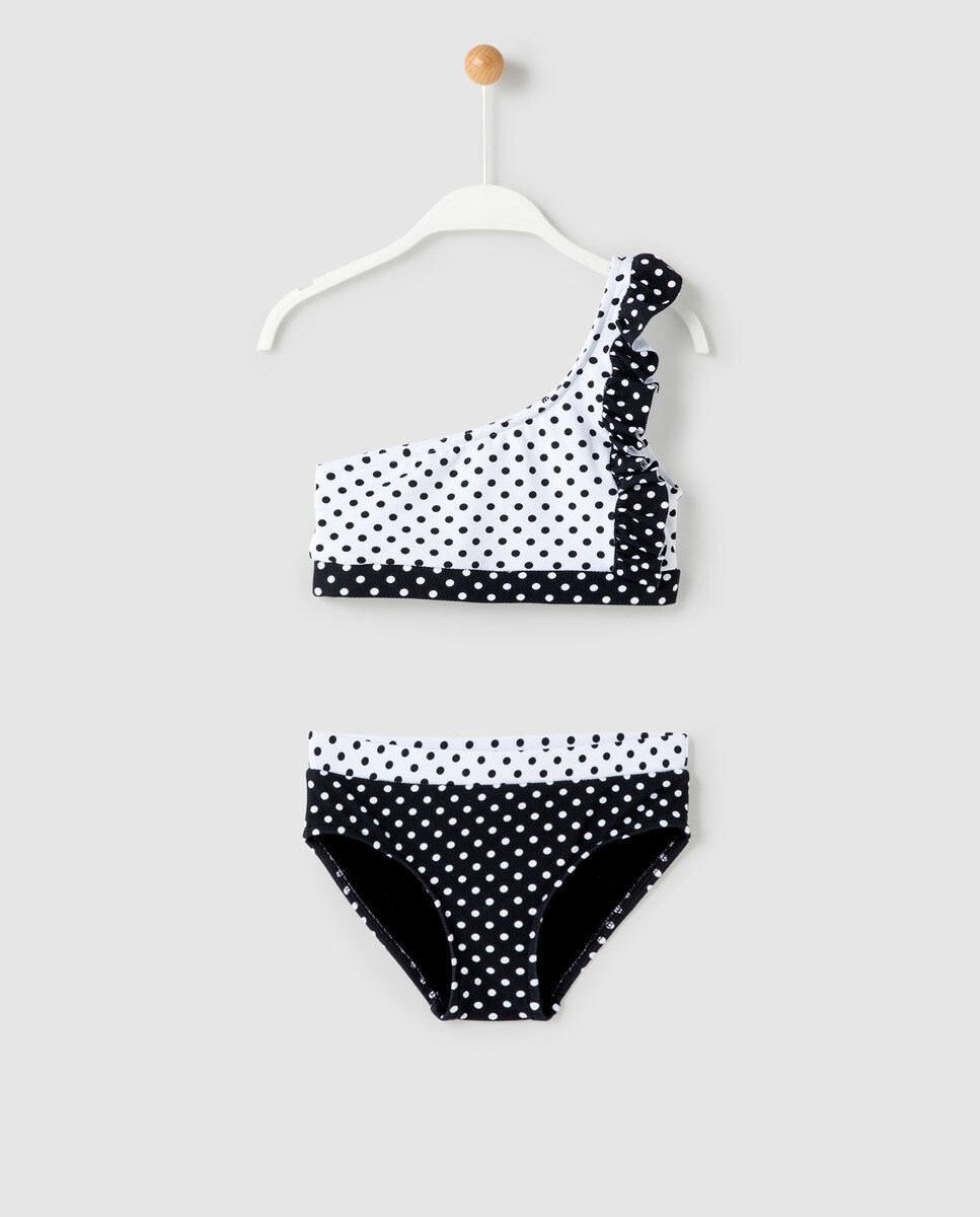 Bikini de niña con escote asimétrico y lunares · Guillermina Baeza · Moda · El Corte Inglés