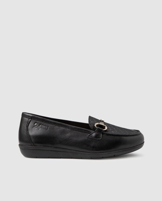 Mocassins de mulher 24HRS de pele polida em preto