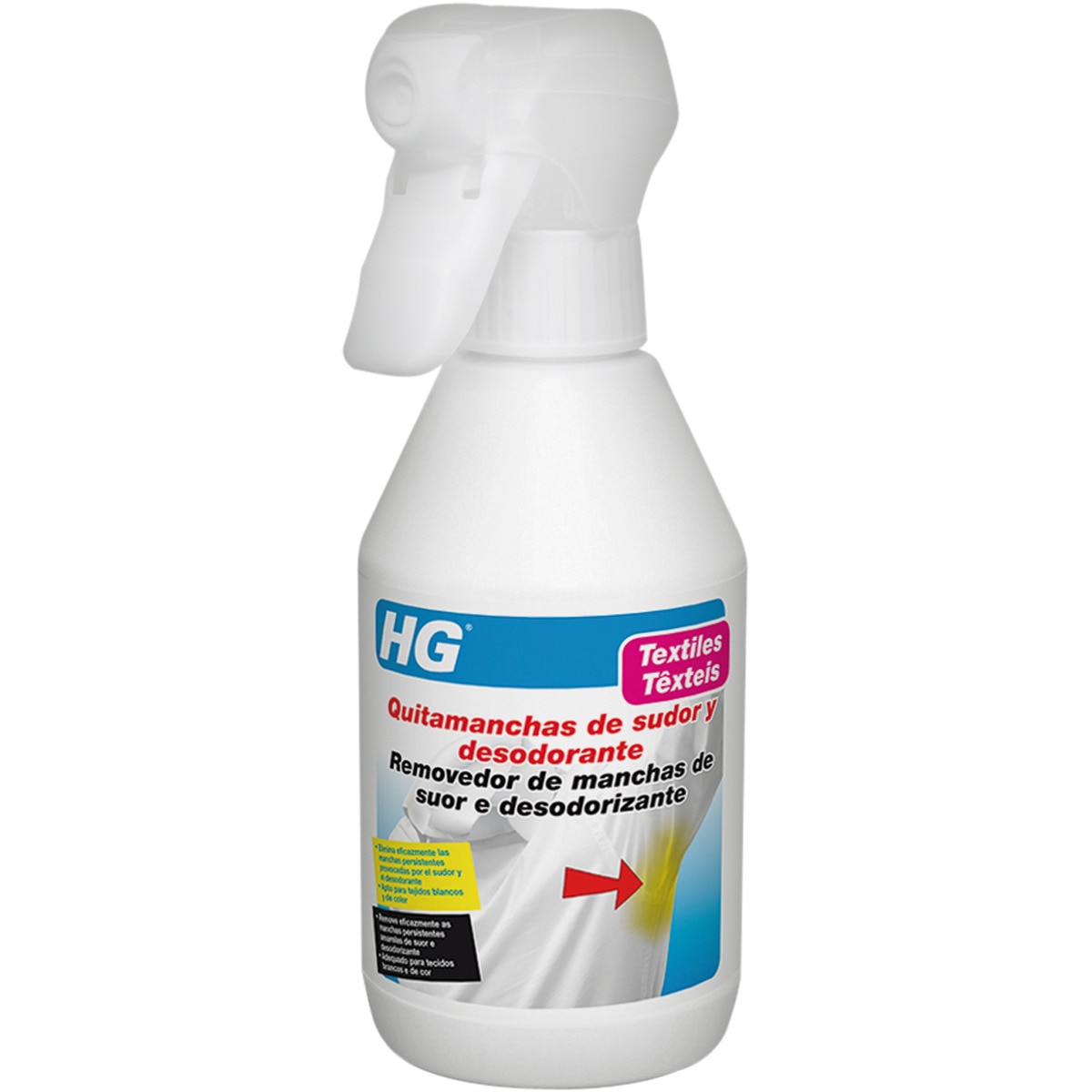 Stain remover sweat and deodorant spray 250 ml · HG · Supermercado El