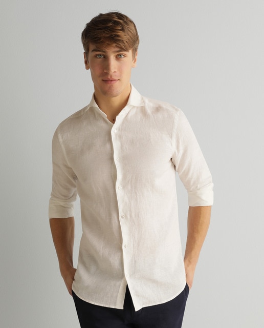 white linen shirt outfit men