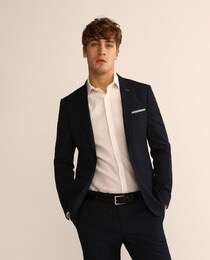 navy blue suit skinny fit