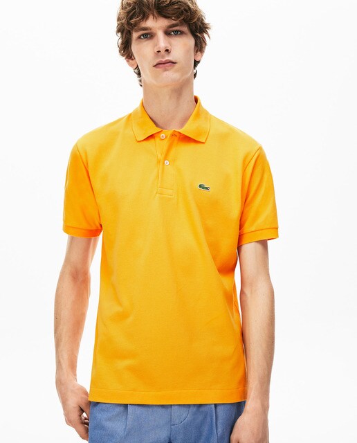 Pólo piqué classic amarelo de homem com manga curta