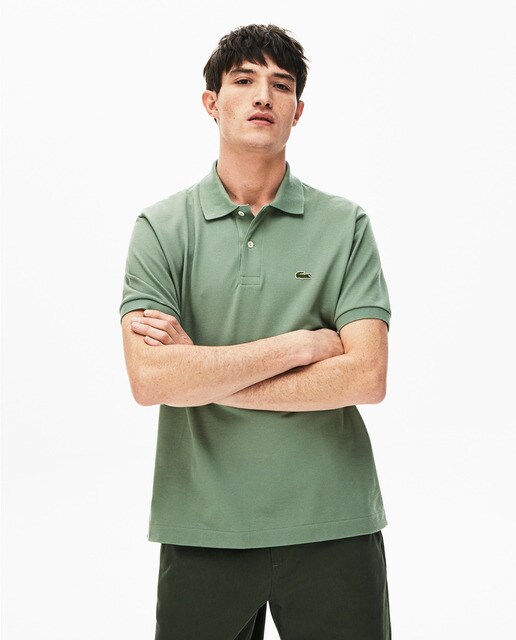 Pólo piqué classic verde de homem com manga curta