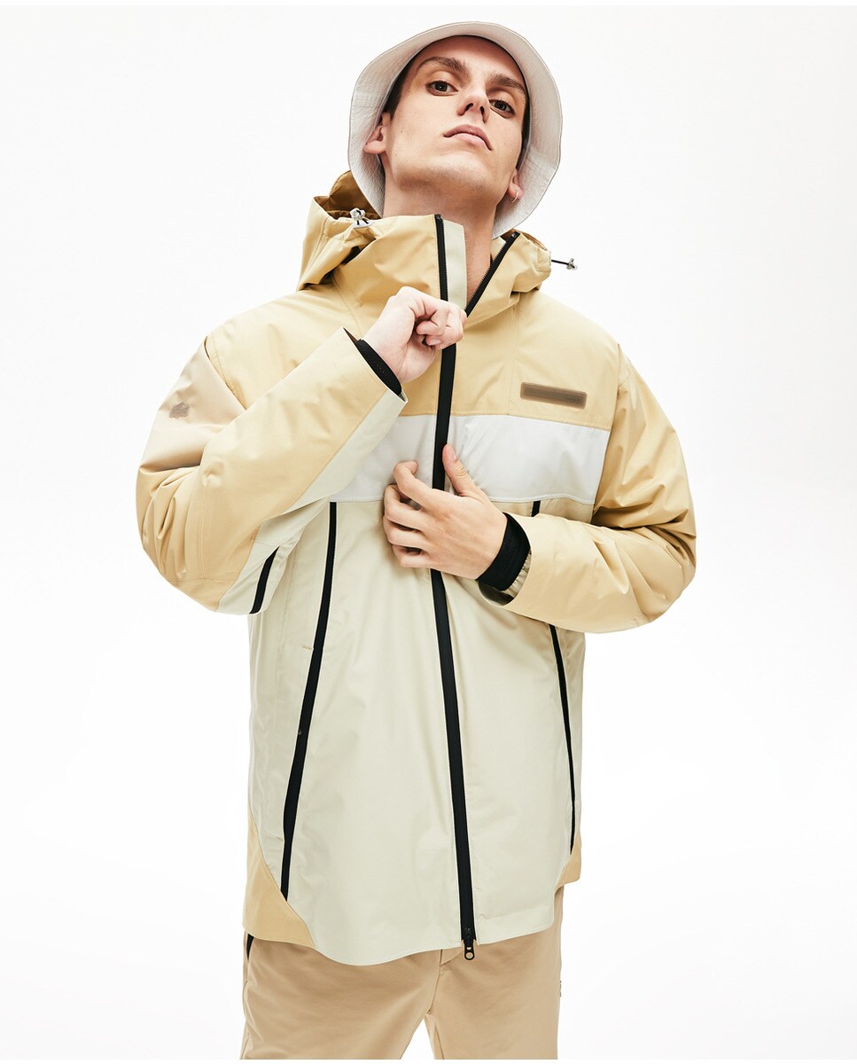 Parka beige à capuche