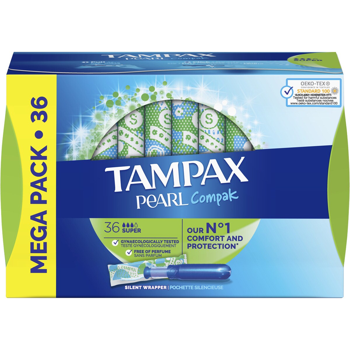 Compak Pearl tampones con aplicador súper caja 36 unidades · TAMPAX