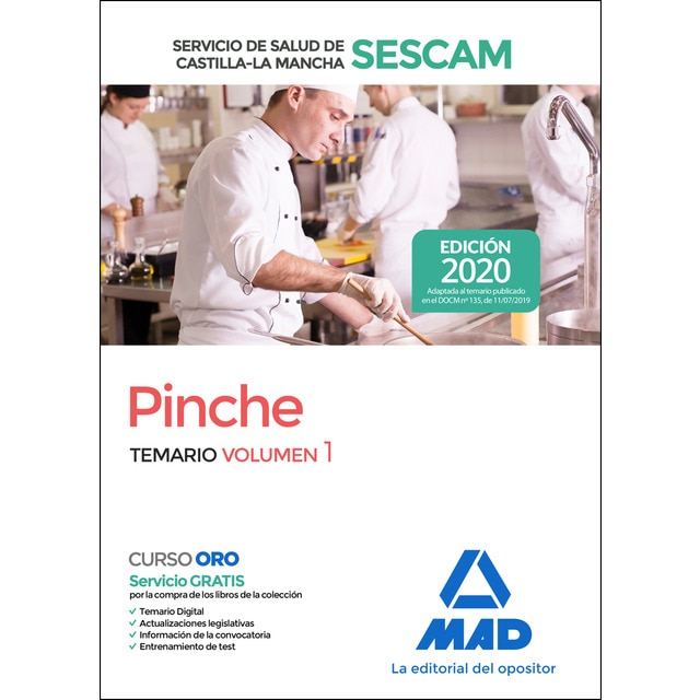 Pinche del Servicio de Salud de Castilla-La Mancha (SESCAM). Temario volumen 1 (Tapa blanda)