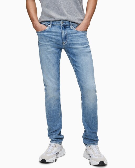 Calças de ganga de homem slim azul