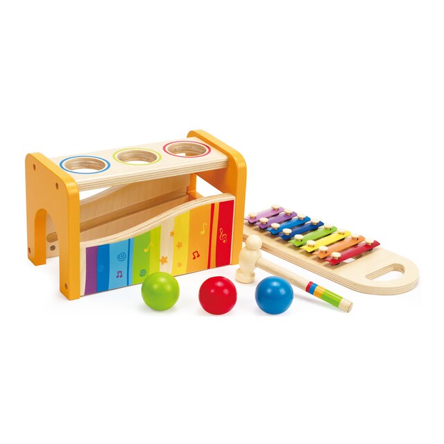 Golpea pelotas xilófono juguete de madera Hape
