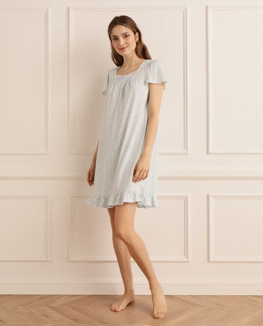 Aria - Camisón Cotton Knit Estampado Tropical