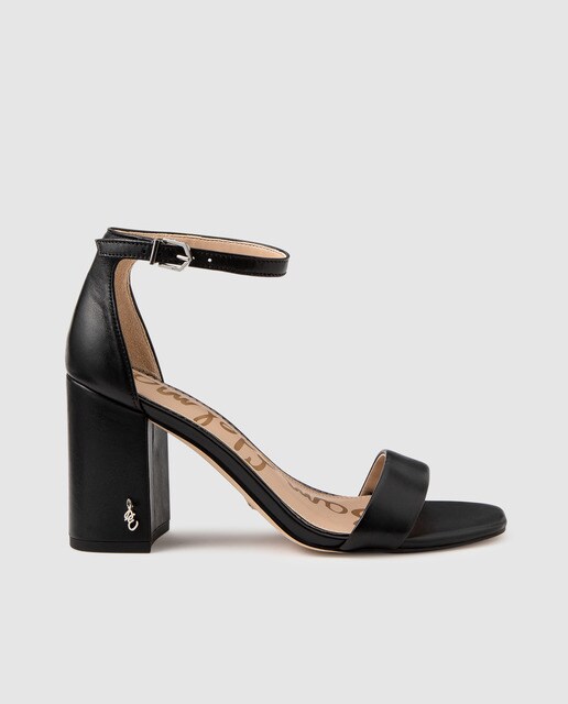 Sandálias de tacão de mulher Sam Edelman em pele pretas