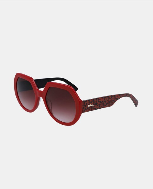 Longchamp - Gafas De Sol De Mujer Oversize De Acetato En Rojo