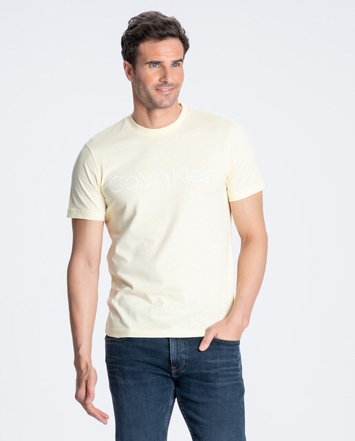 T-shirt de manga curta de homem amarela