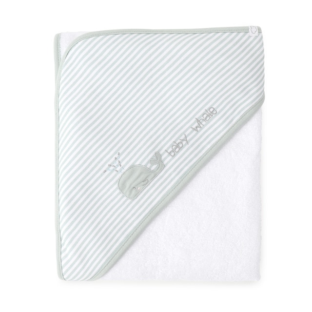 Capa de Baño Cotton Juice Baby Home Ballena con detalle bordado verde