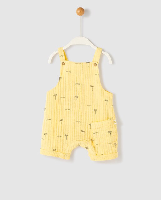 yellow short dungarees