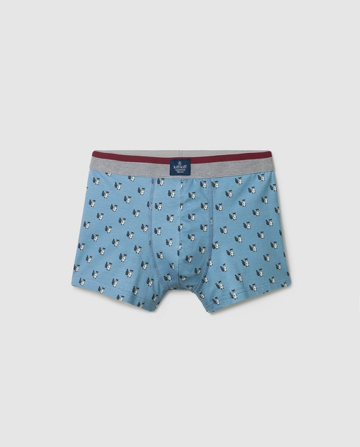 Boxers de malha azuis de homem