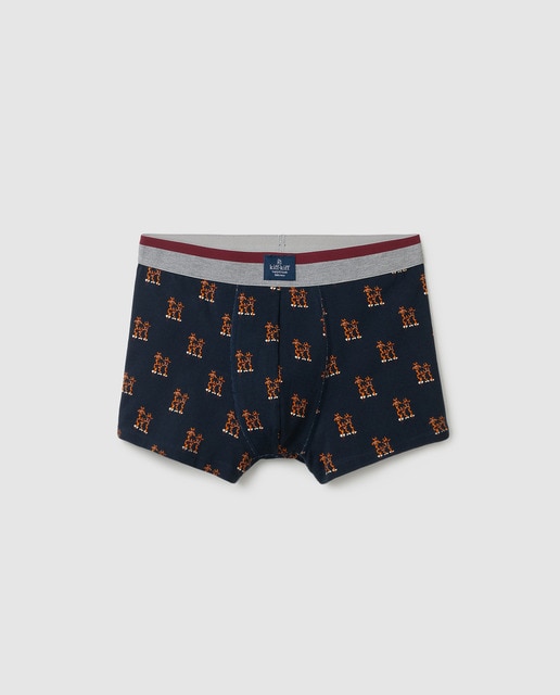 Boxers de malha azuis de homem