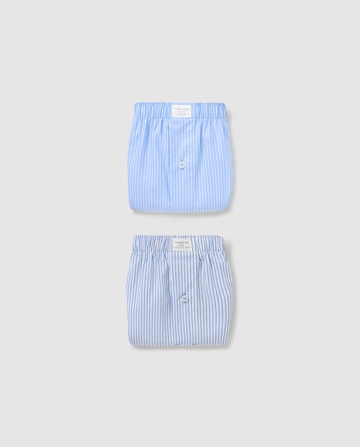 Pack de dois boxers de tela de homem azuis
