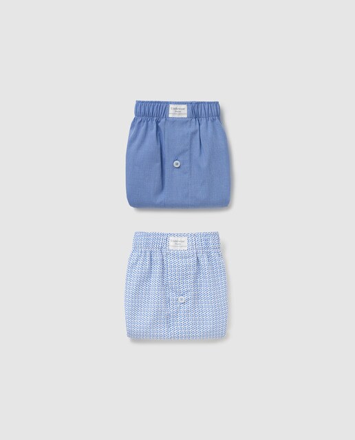 Pack de dois boxers de tela de homem azuis