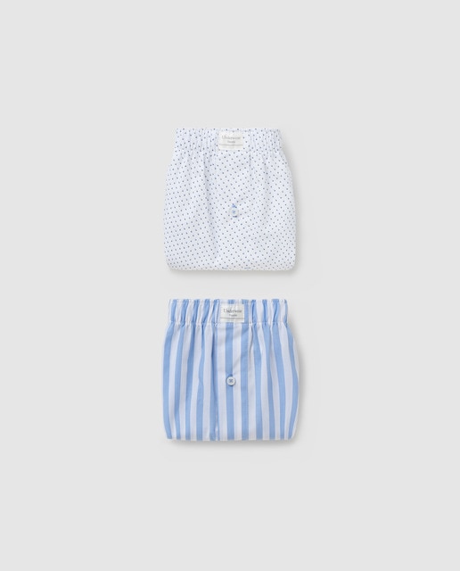 Pack de dois boxers de tela de homem azuis