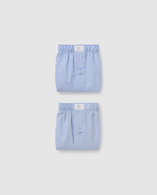 Pack de dois boxers de tela de homem azuis
