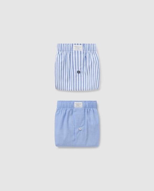 Pack de dois boxers de tela de homem azuis