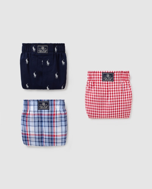 Pack de três boxers de tecido multicolor