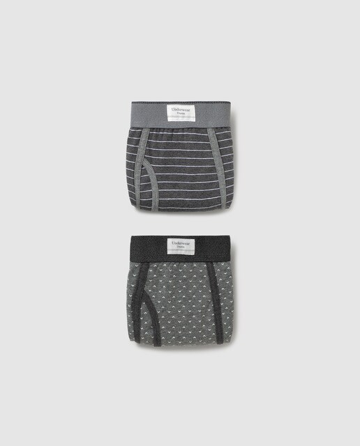 Pack de dois boxers de malha cinzentos de homem