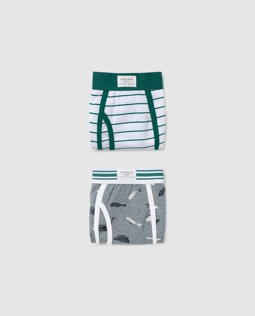 Pack de dois boxers de malha cinzentos de homem