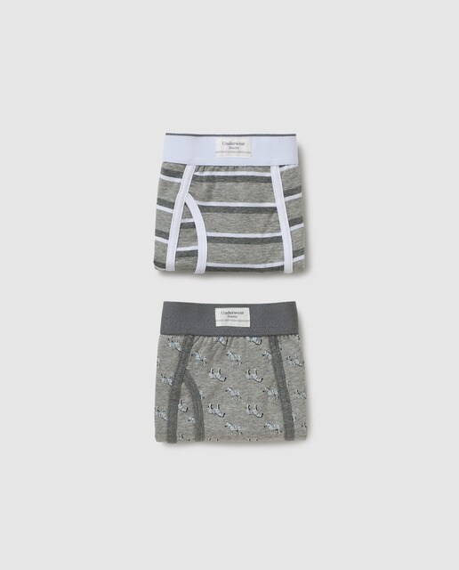 Pack de dois boxers de malha cinzentos de homem