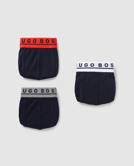 Pack de três boxers de malha azuis