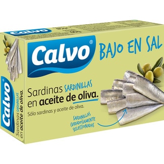CALVO low salt small sardines in olive oil tin 60 drained weight g