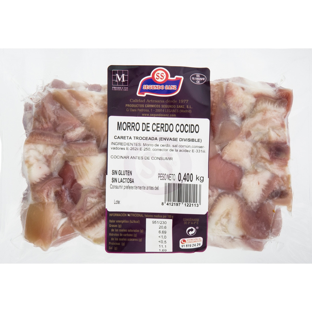 Buy Cooked pig's snout (chopped pork cheek), gluten-free and lactose ...