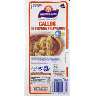 callos de ternera preparados sin lactosa