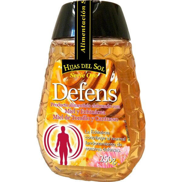 HIJAS DEL SOL Serie Oro Defens producto alimenticio elaborado con echinácea miel de tomillo y cantueso bote 250 g