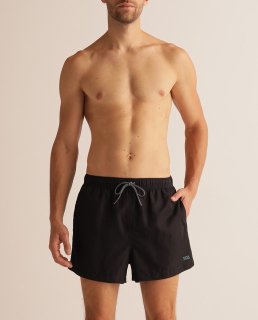 mens plain black swim shorts