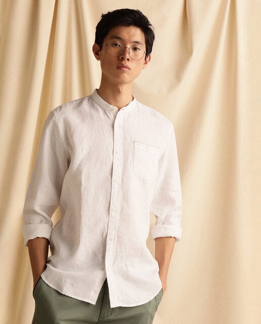 white linen shirt mens slim fit