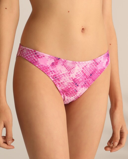 Cueca de biquíni clássica com animal print