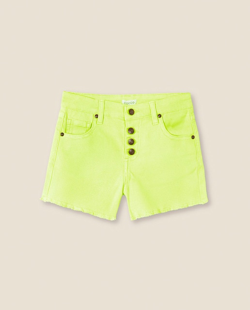 neon yellow jean shorts