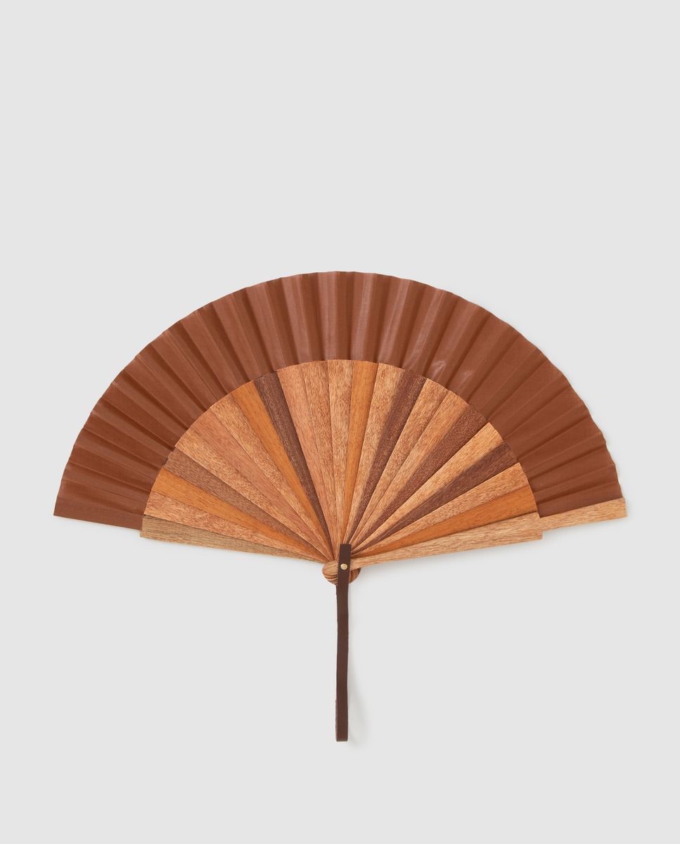 Abanicos Garcia - Abanico ecológico Garcia de madera con paisaje en marrón.