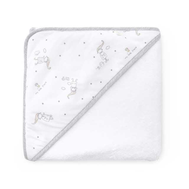Capa de Baño Cotton Juice Baby Home con Capucha Estampada Duendes gris
