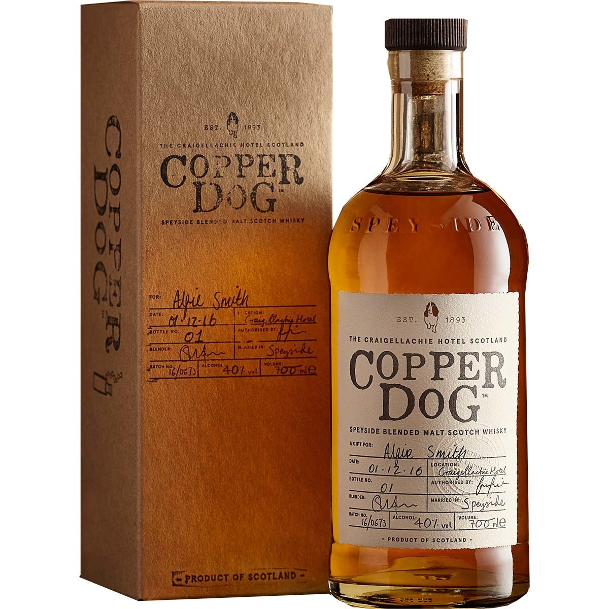 Comprar Speydside whisky escocés de malta botella 70 cl · COPPER DOG