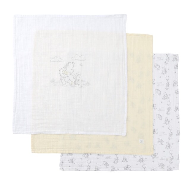 Disney Baby - Juego 3 Muselinas Winnie The Pooh Blanco