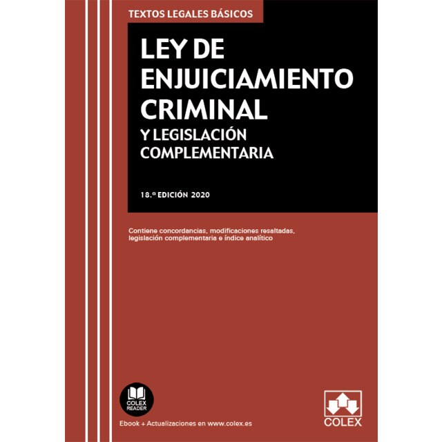 Ley de enjuiciamiento criminal y legislación complementaria: Contiene concordancias, modificaciones resaltadas e índice analítico (Tapa blanda)