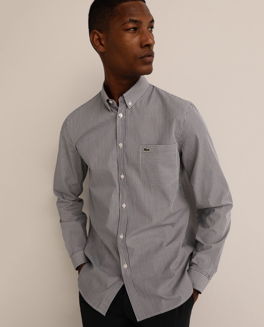 slim fit striped poplin shirt