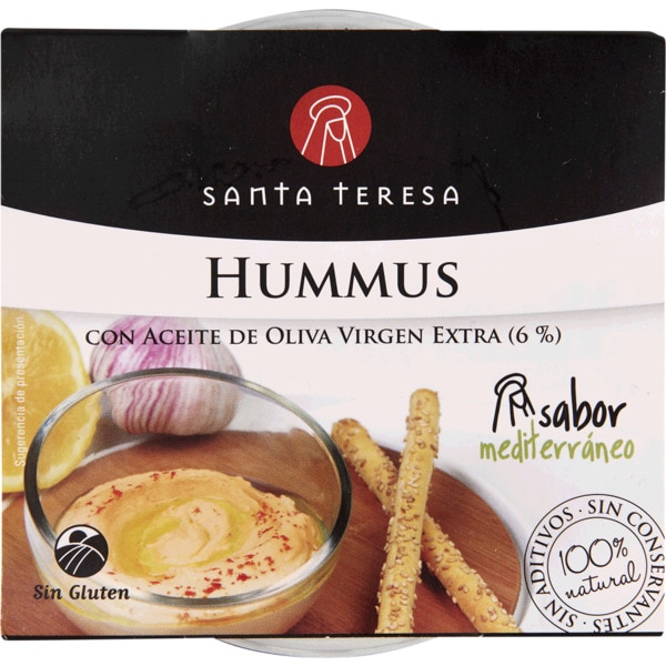 Hummus Mediterrâneo sem Glúten embalagem 180 g