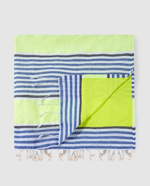 Kikoy verde de mujer Green Coast estampado rayas
