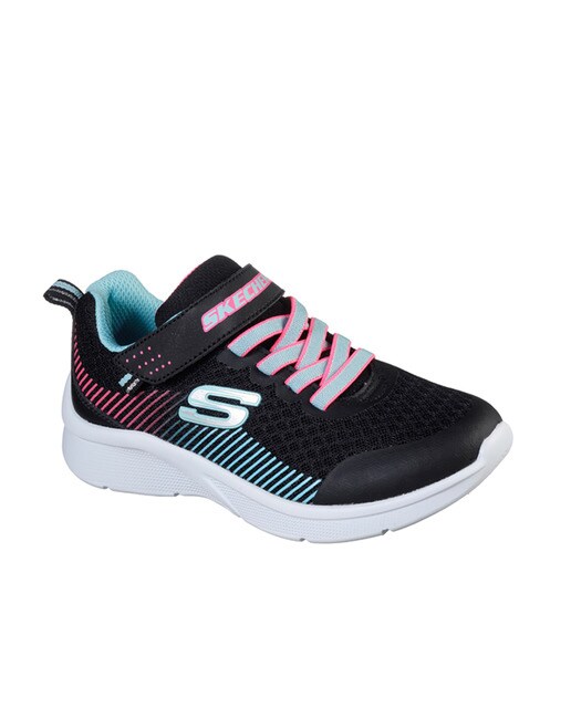 skechers girls black trainers
