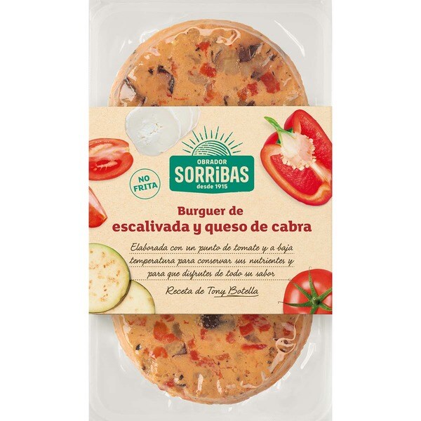 OBRADOR SORRIBAS hamburguesas de escalivada y queso de cabra envase 160 g